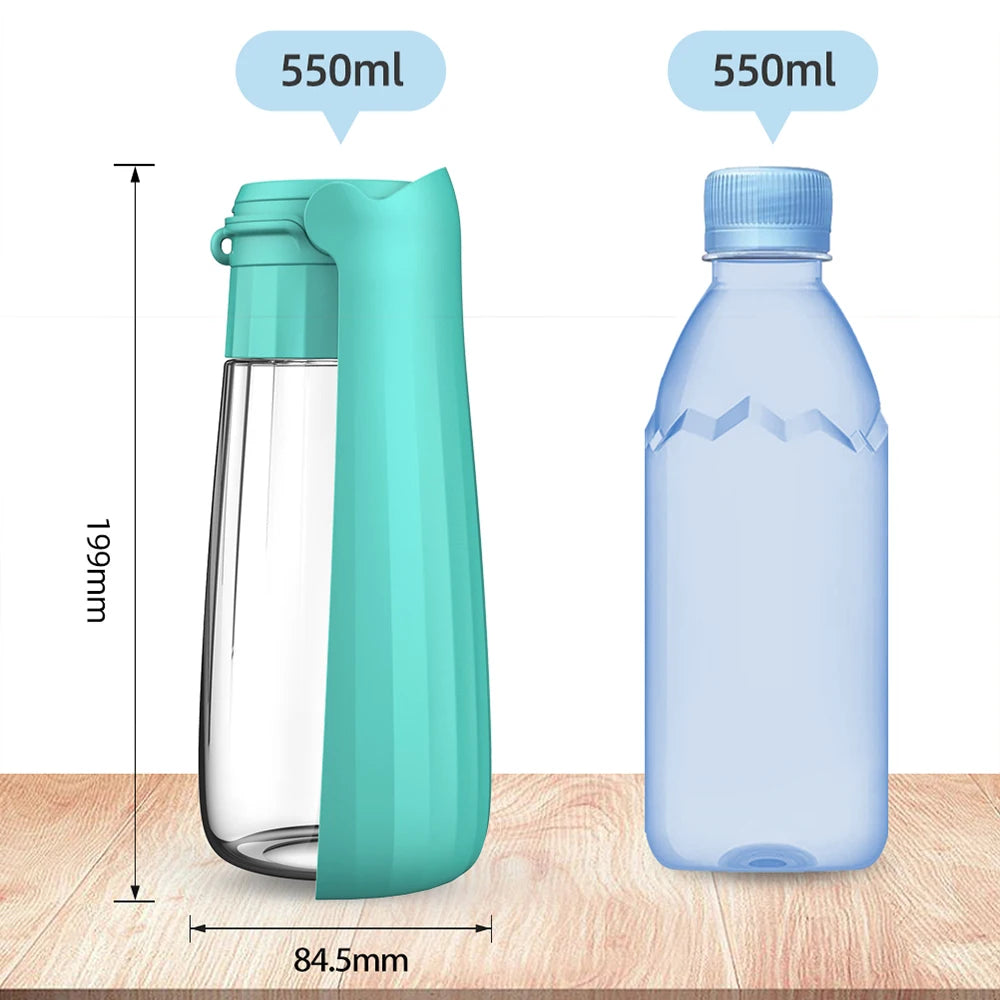 550ML Fold Dog Water Bottle Twist Open PET Portable Dog Drinking Bowl Traveling outside Feeding Walk a Dog Puppy Water Bottle